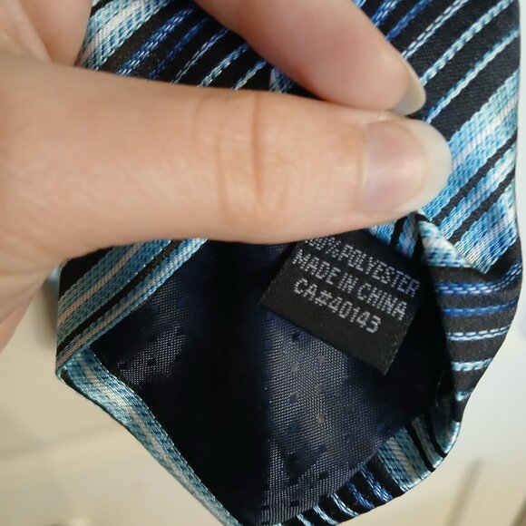 Sergio Louis men's striped blue tie - Picture 4 of 7